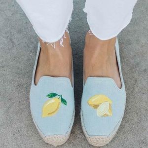 Soludos Lemon Platform Smoking Slipper